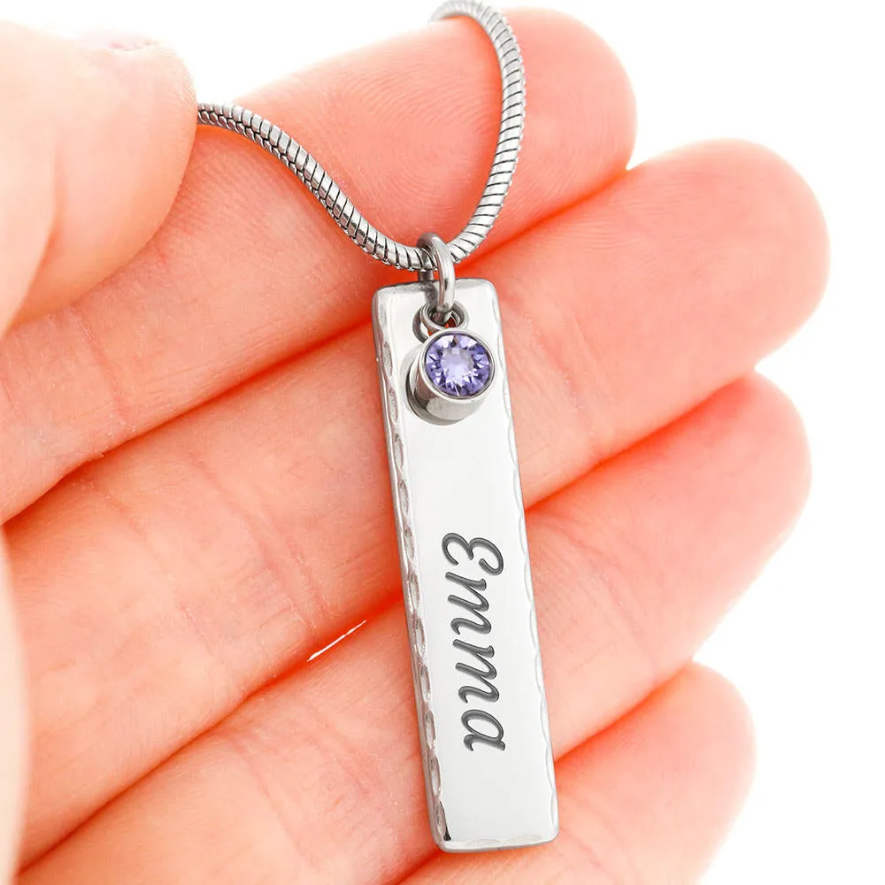 Birthstone Name Necklace