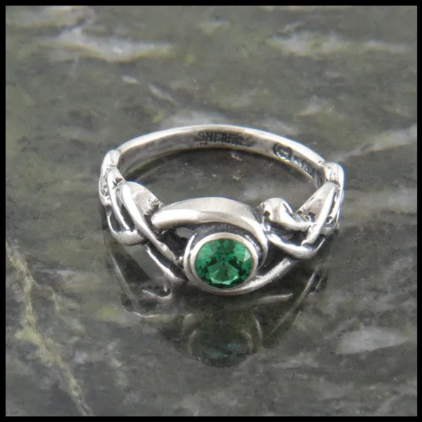 Birthstone Open Knot Ring in Silver