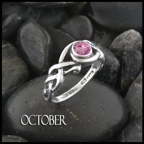 Birthstone Open Knot Ring in Silver