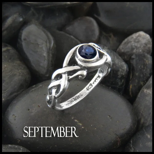 Birthstone Open Knot Ring in Silver