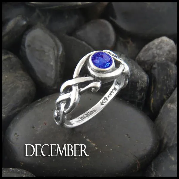 Birthstone Open Knot Ring in Silver