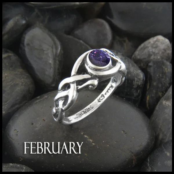 Birthstone Open Knot Ring in Silver