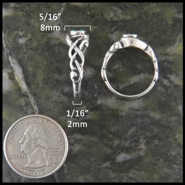Birthstone Open Knot Ring in Silver