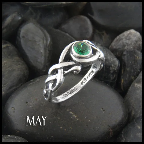 Birthstone Open Knot Ring in Silver