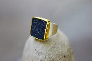 Black Drussy Ring
