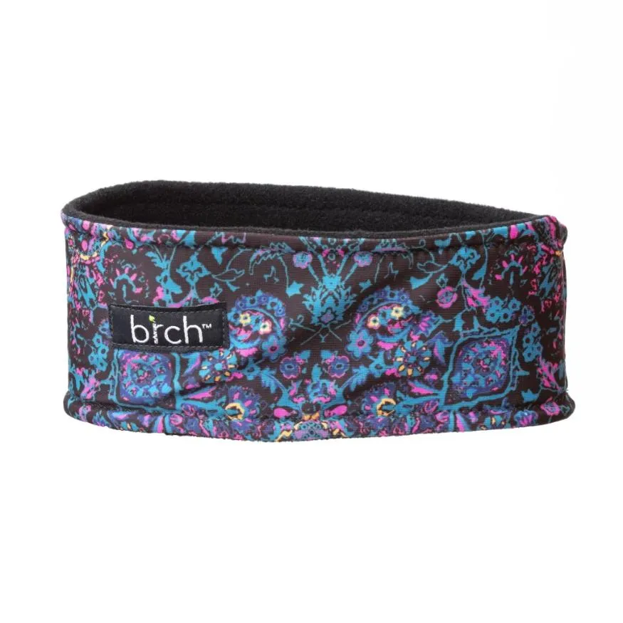 Black, Teal and Pink Paisley Polartec Lined Headband