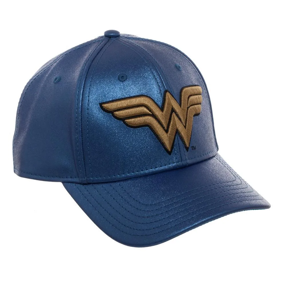 Blue Glitter Hat w/ Wonder Woman Logo - Wonder Woman Dad hat