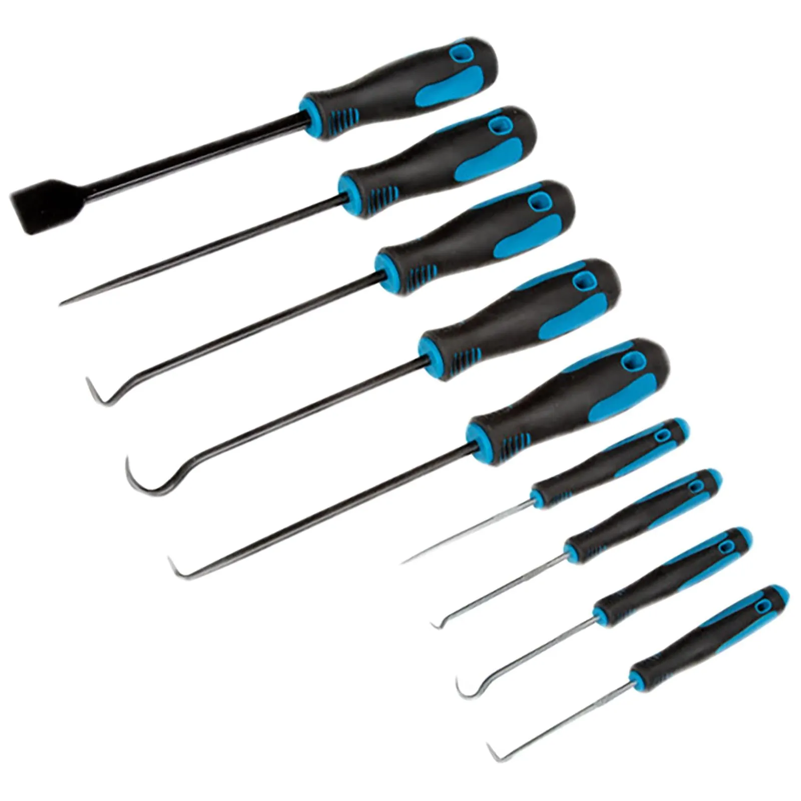 BlueSpot Hook Pick and Scraper Set Heavy Duty 9 Piece Soft Grip Handles
