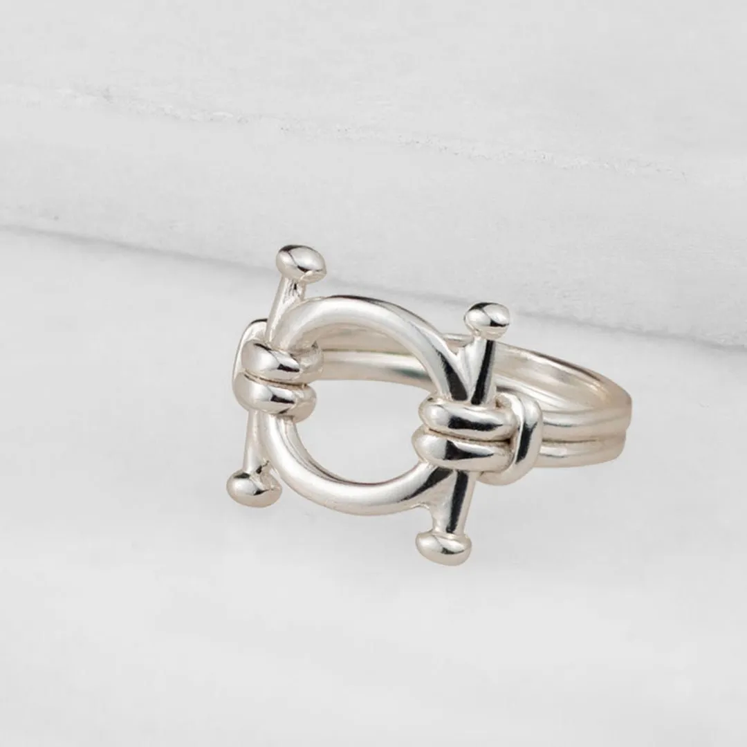 Bocara - Elegant "Hitch Knot" Design and Sterling Silver Horse Bit Ring