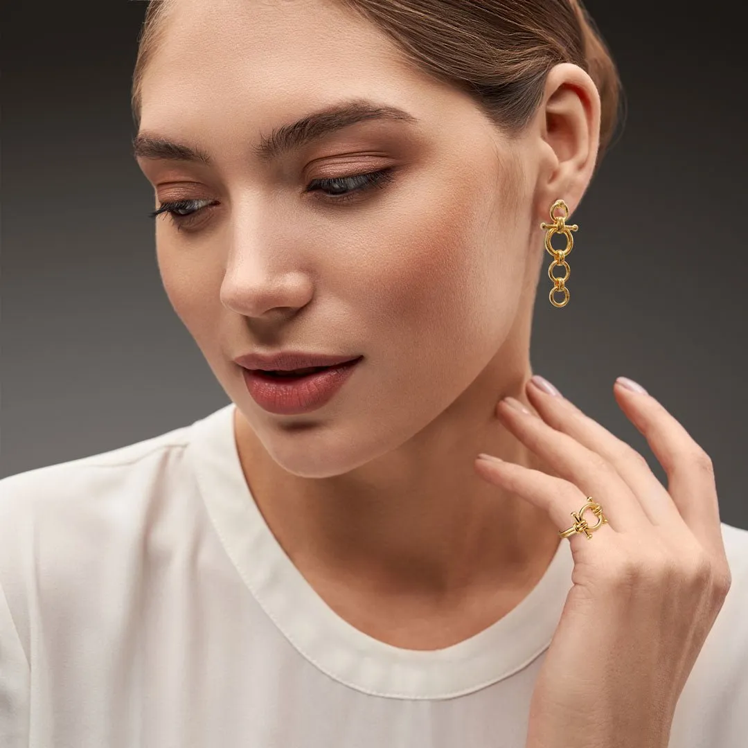 Bocara - Elegant "Hitch Knot" Design and Sterling Silver Horse Bit Ring