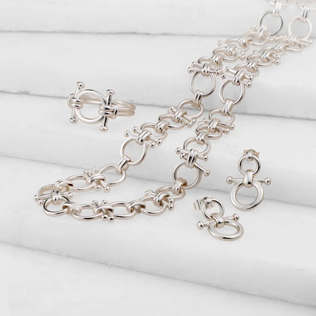 Bocara - Elegant "Hitch Knot" Design and Sterling Silver Horse Bit Ring