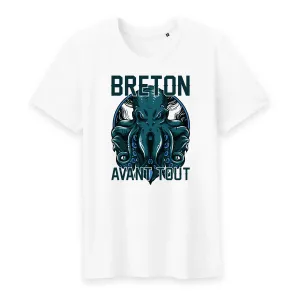 Breton Avant Tout - design pieuvre - T-shirt Coton bio imprimé FR