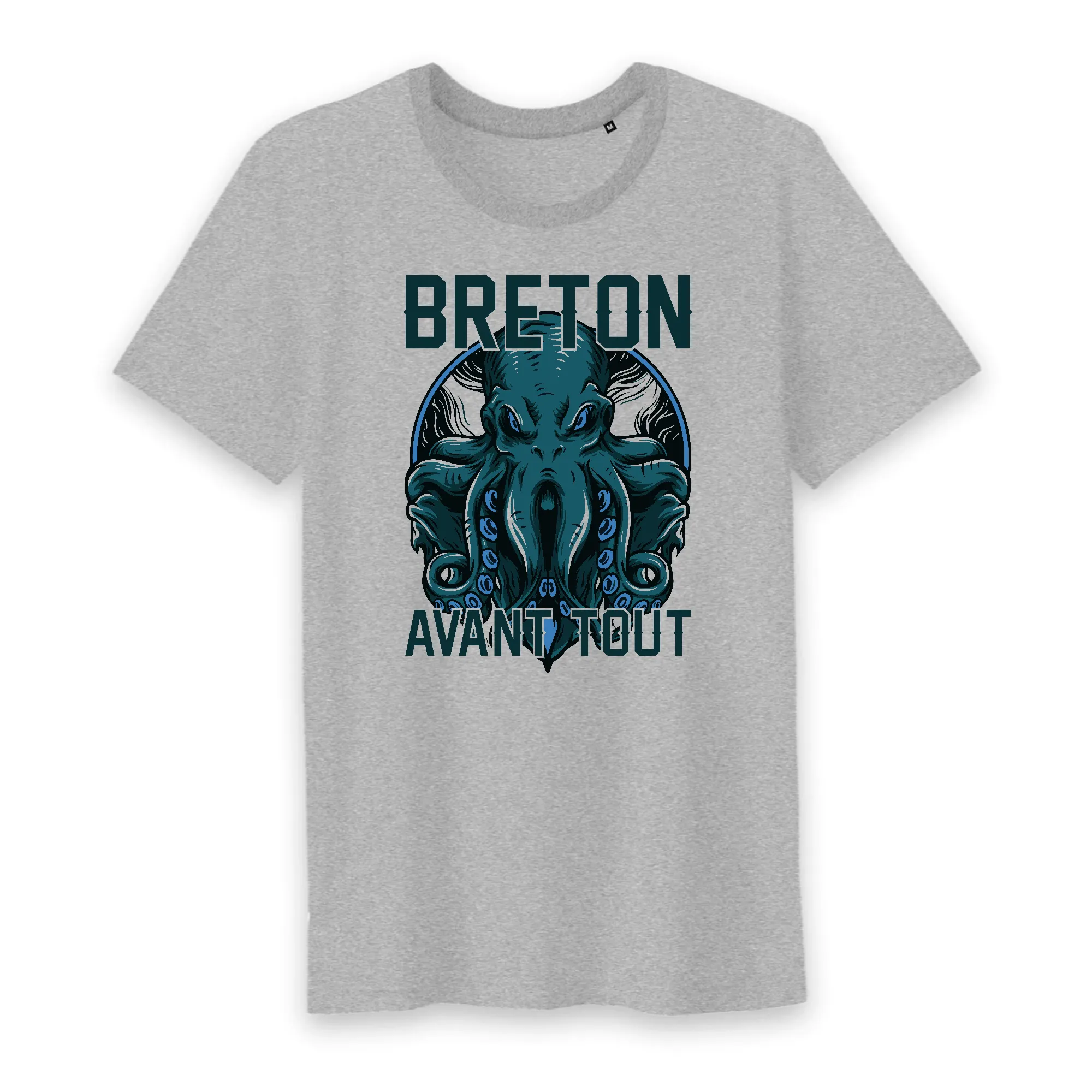 Breton Avant Tout - design pieuvre - T-shirt Coton bio imprimé FR