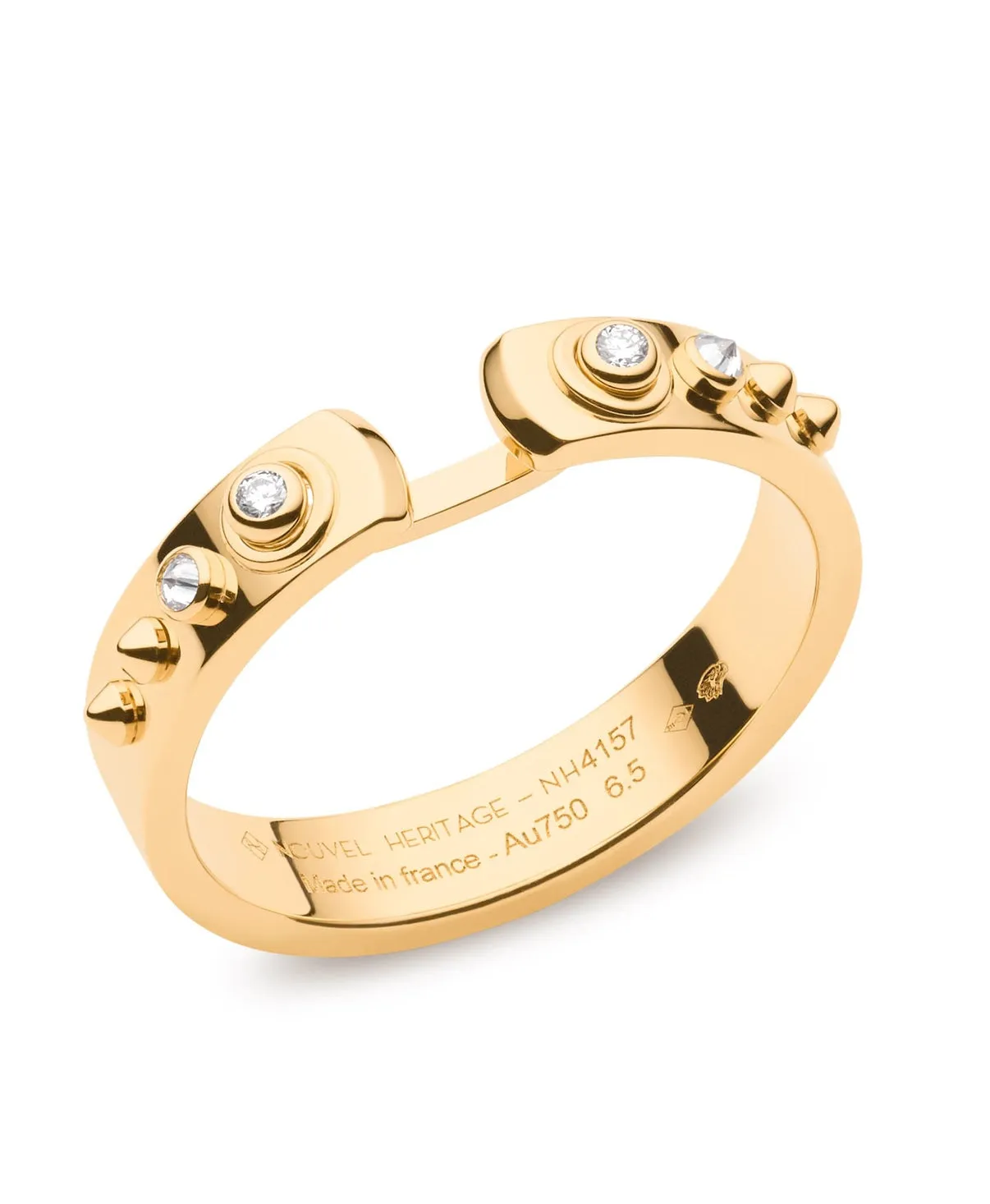 'Brunch in NY' Studded Ring in Yellow Gold