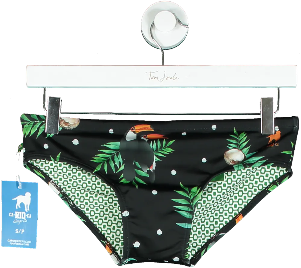 Carioca Black Toucan Print Bikini Bottoms UK S