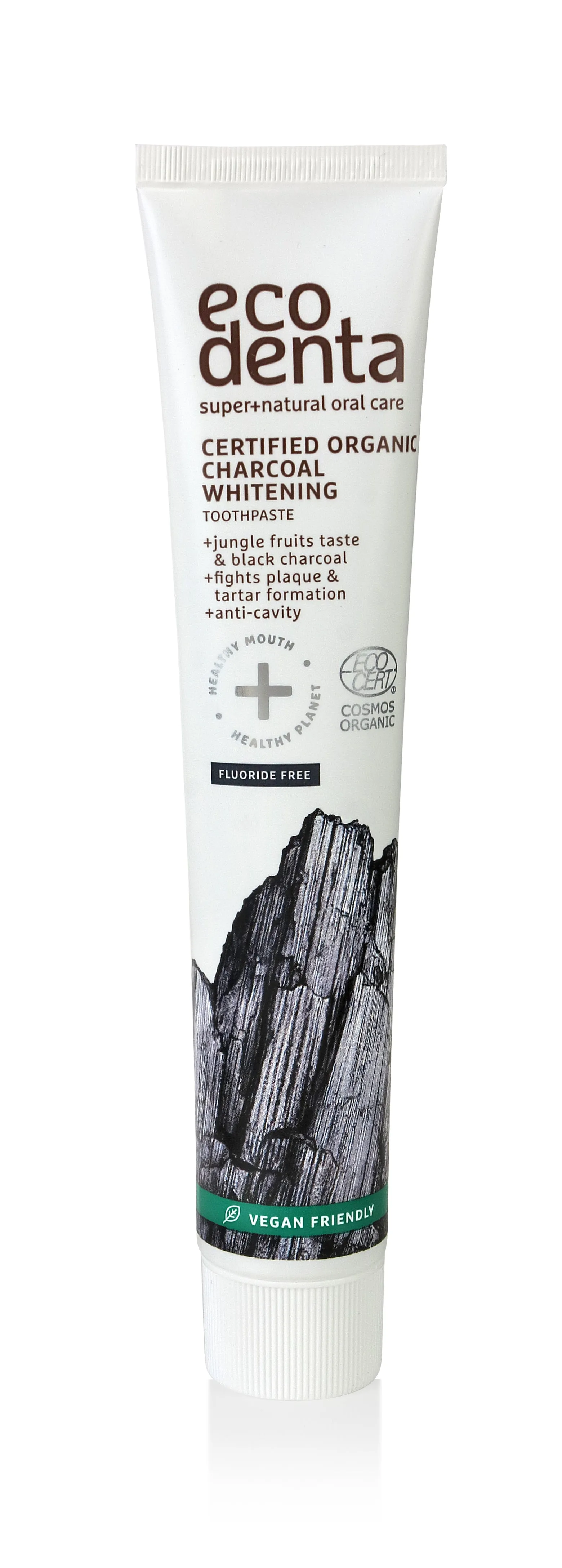 Certified COSMOS ORGANIC Charcoal Whitening Toothpaste (8 x 75ml)