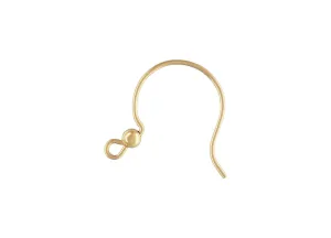 Circle Ear Wire w/ 3.0mm Bead (0.76mm),  14k gold filled. #4006423