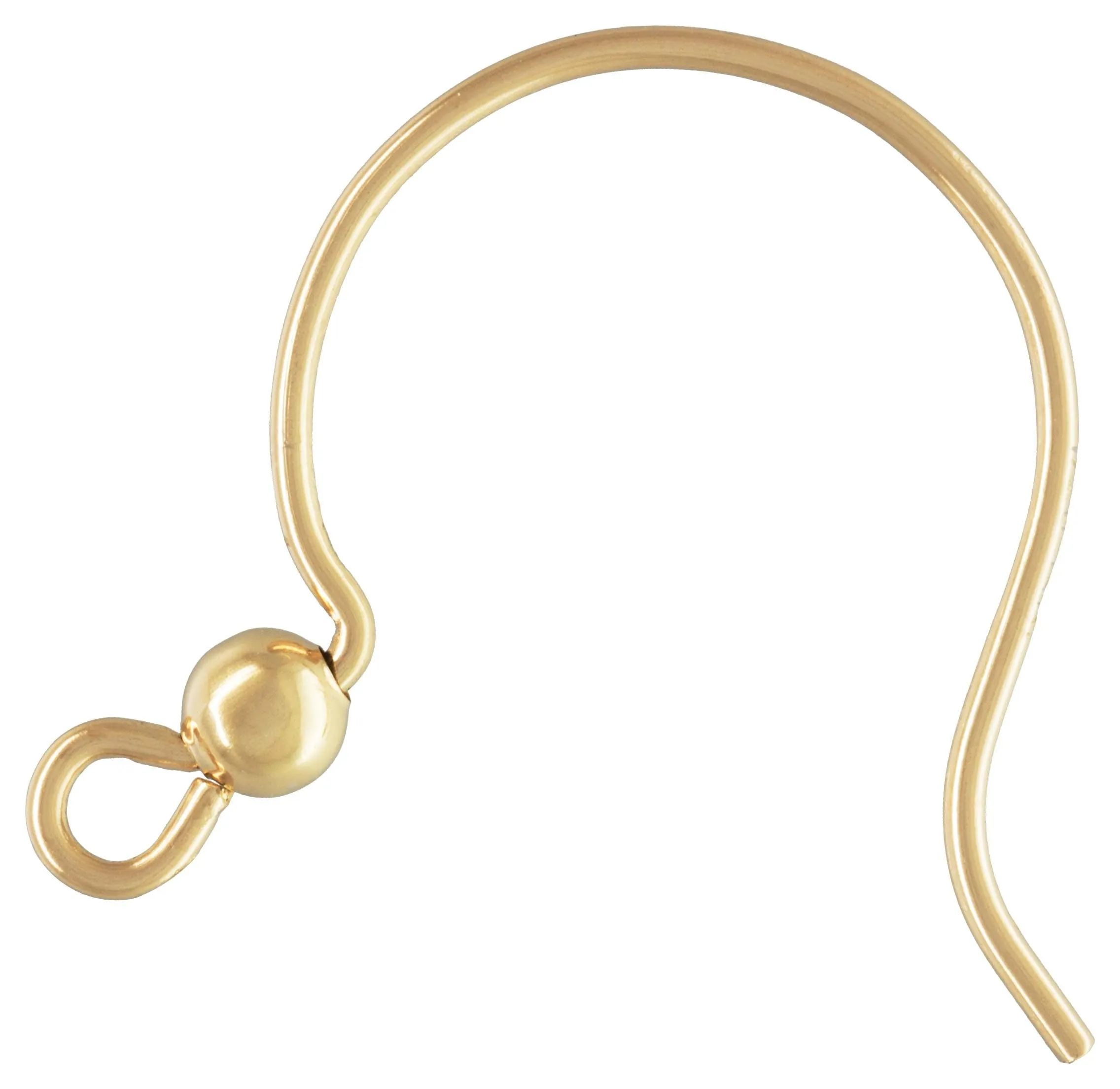 Circle Ear Wire w/ 3.0mm Bead (0.76mm),  14k gold filled. #4006423