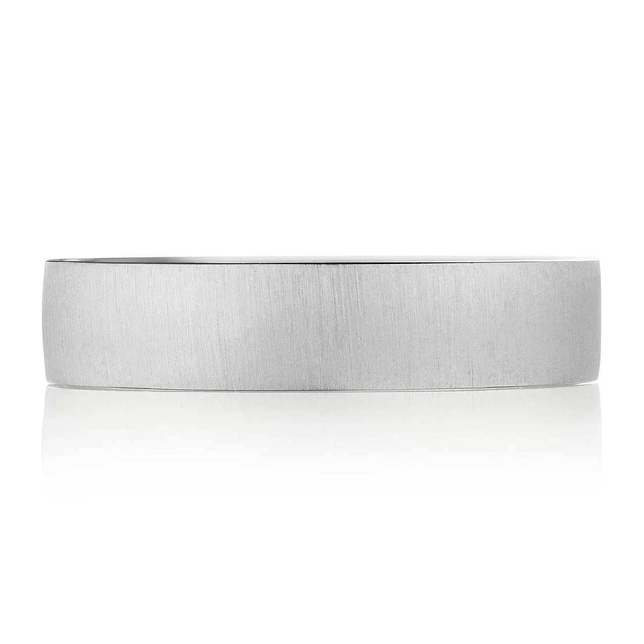 Classic 18K White Gold Flat Satin Finish Wedding Band Ring