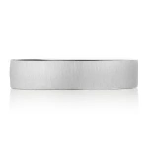 Classic 18K White Gold Flat Satin Finish Wedding Band Ring