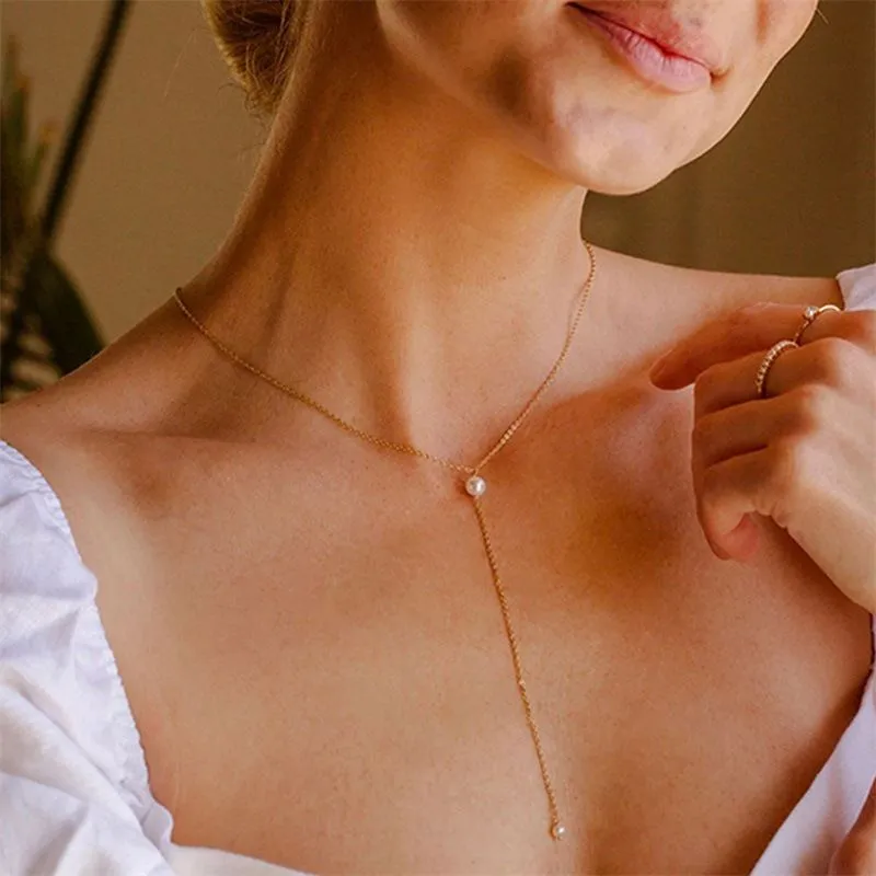 Collier Perle Blanche - Caroline
