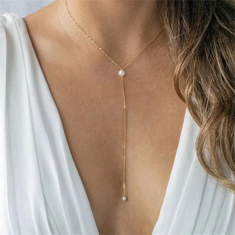 Collier Perle Blanche - Caroline