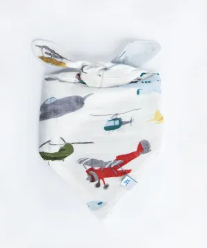 Cotton Muslin Reversible Bandana Bib - Air Show