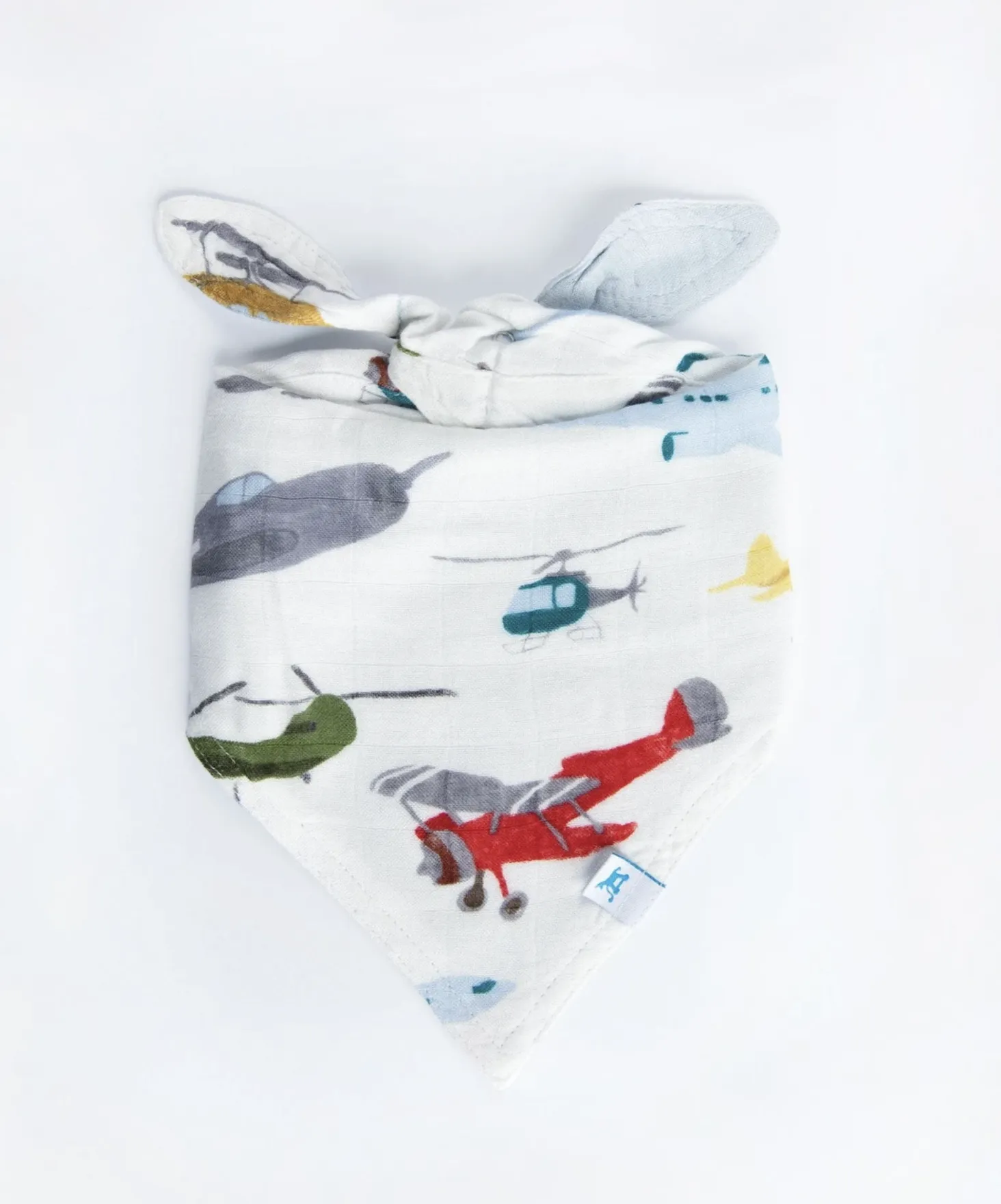 Cotton Muslin Reversible Bandana Bib - Air Show