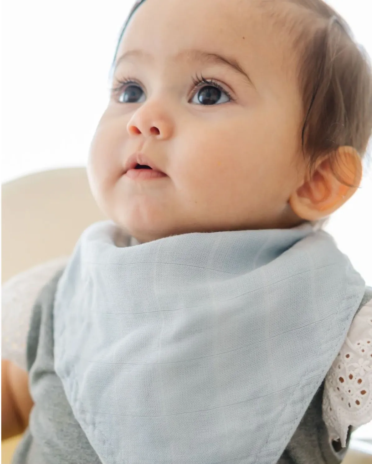 Cotton Muslin Reversible Bandana Bib - Air Show