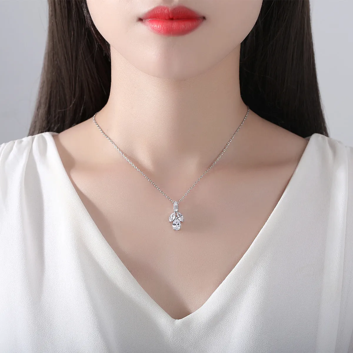 Crystal & Cubic Zirconia Botany Pendant Necklace