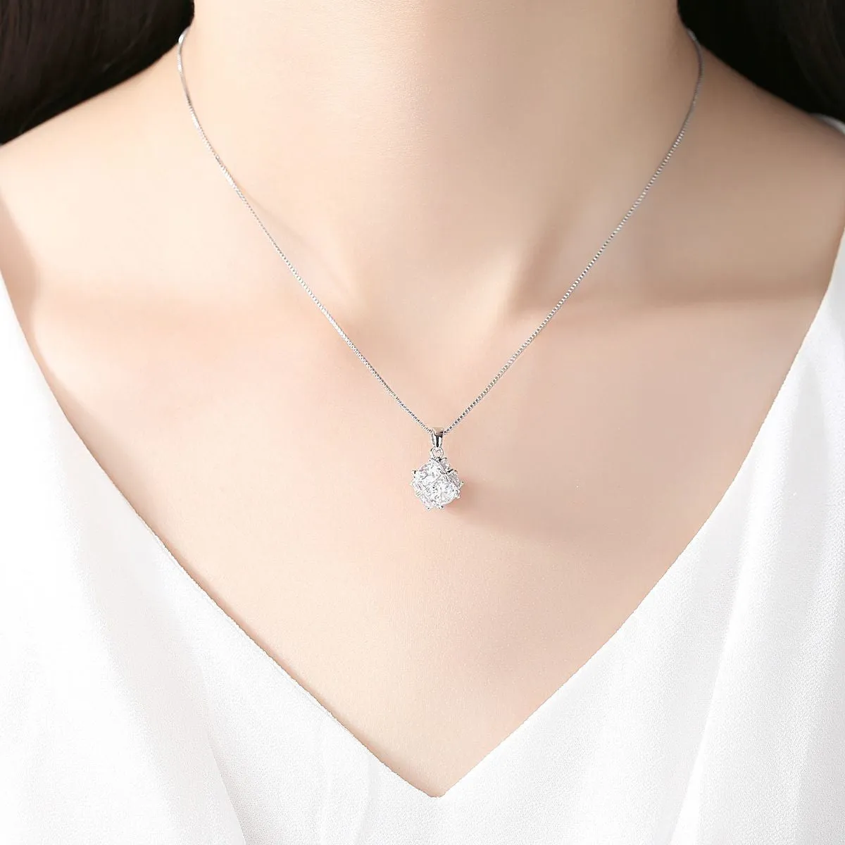 Crystal & Silver-Plated Wrapped Ball Pendant Necklace