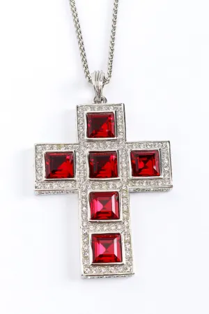 Crystal Rhinestone Cross Necklace