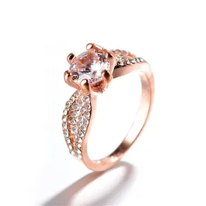 Cubic Zirconia & 18K Rose Gold-Plated Pavé Ring