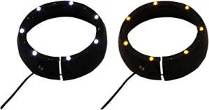 Custom Dynamics CDTB-45TR-3B Passing Lamp Trim Rings with White DRL and LED Turn Signals - Black