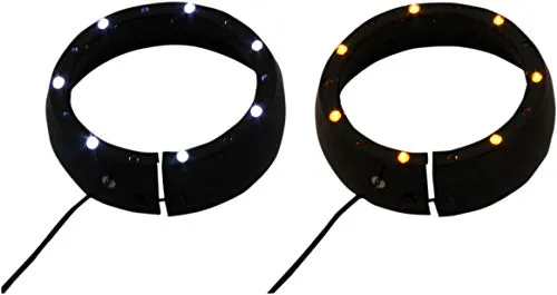 Custom Dynamics CDTB-45TR-3B Passing Lamp Trim Rings with White DRL and LED Turn Signals - Black
