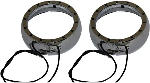Custom Dynamics CDTB-45TR-3C Passing Lamp Trim Rings with White DRL and LED Turn Signals - Chrome