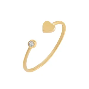 CZ Mini Heart Ring 14K