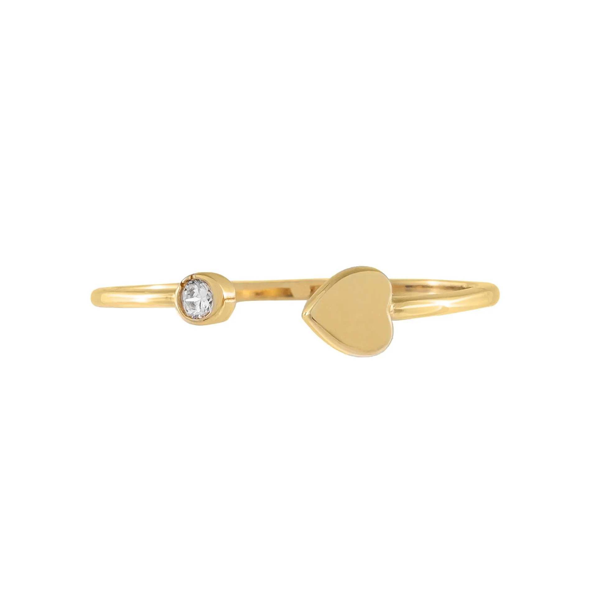 CZ Mini Heart Ring 14K