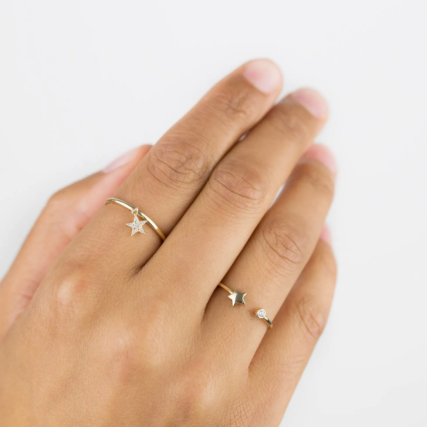 CZ Star Ring 14K