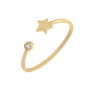 CZ Star Ring 14K