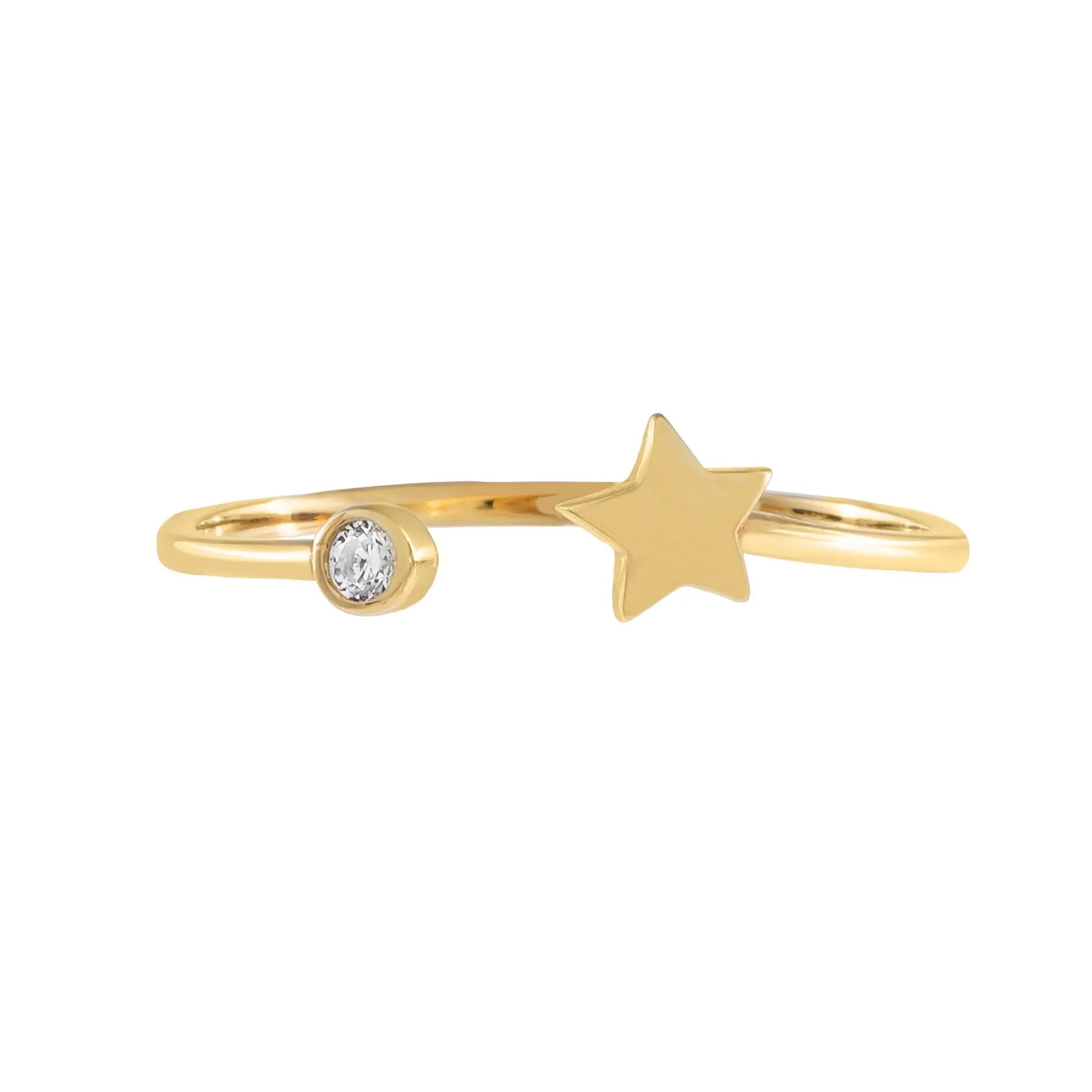 CZ Star Ring 14K