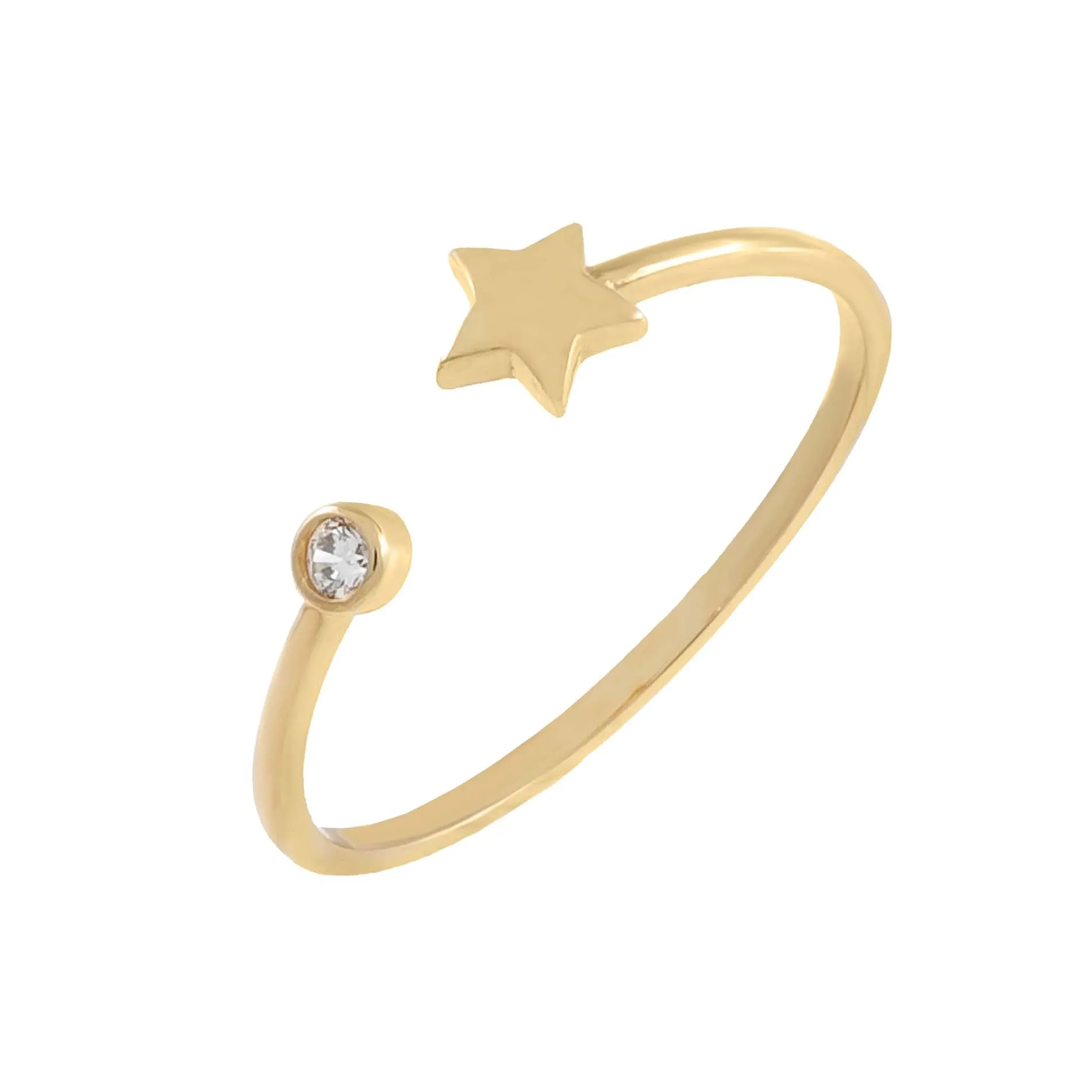 CZ Star Ring 14K