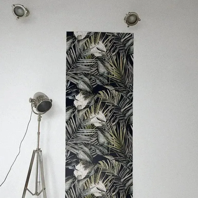Dark Floral Tropical Leaves Wallpaper
