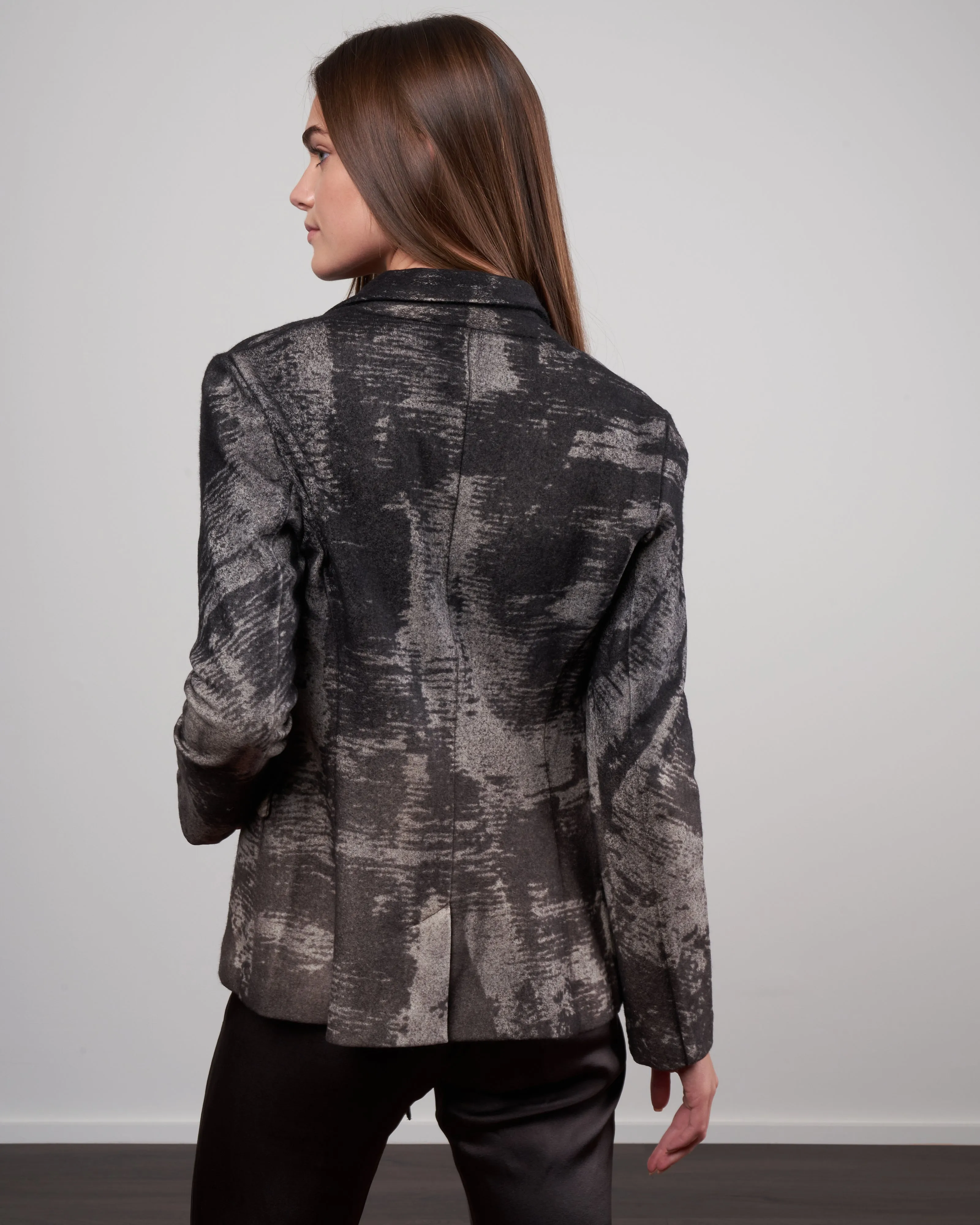 degrade' felted rever jacket with laser effect - carruba