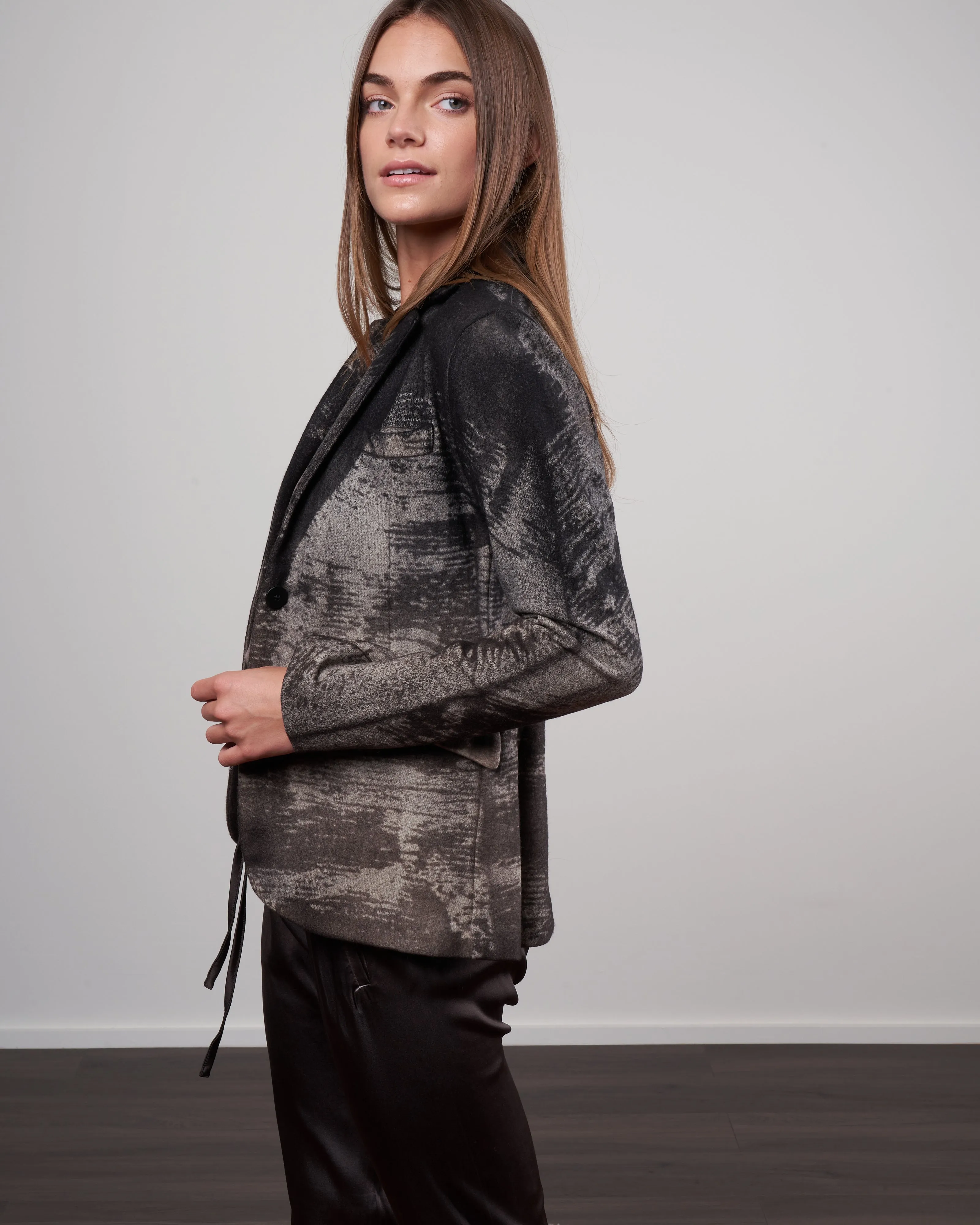 degrade' felted rever jacket with laser effect - carruba