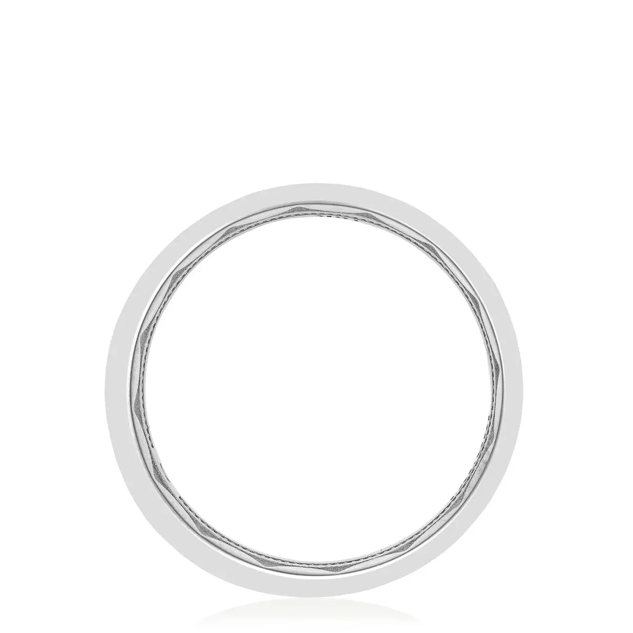 Diamond 18K White Gold  Bezel Set Diamond in High Polish Finish Wedding Band Ring