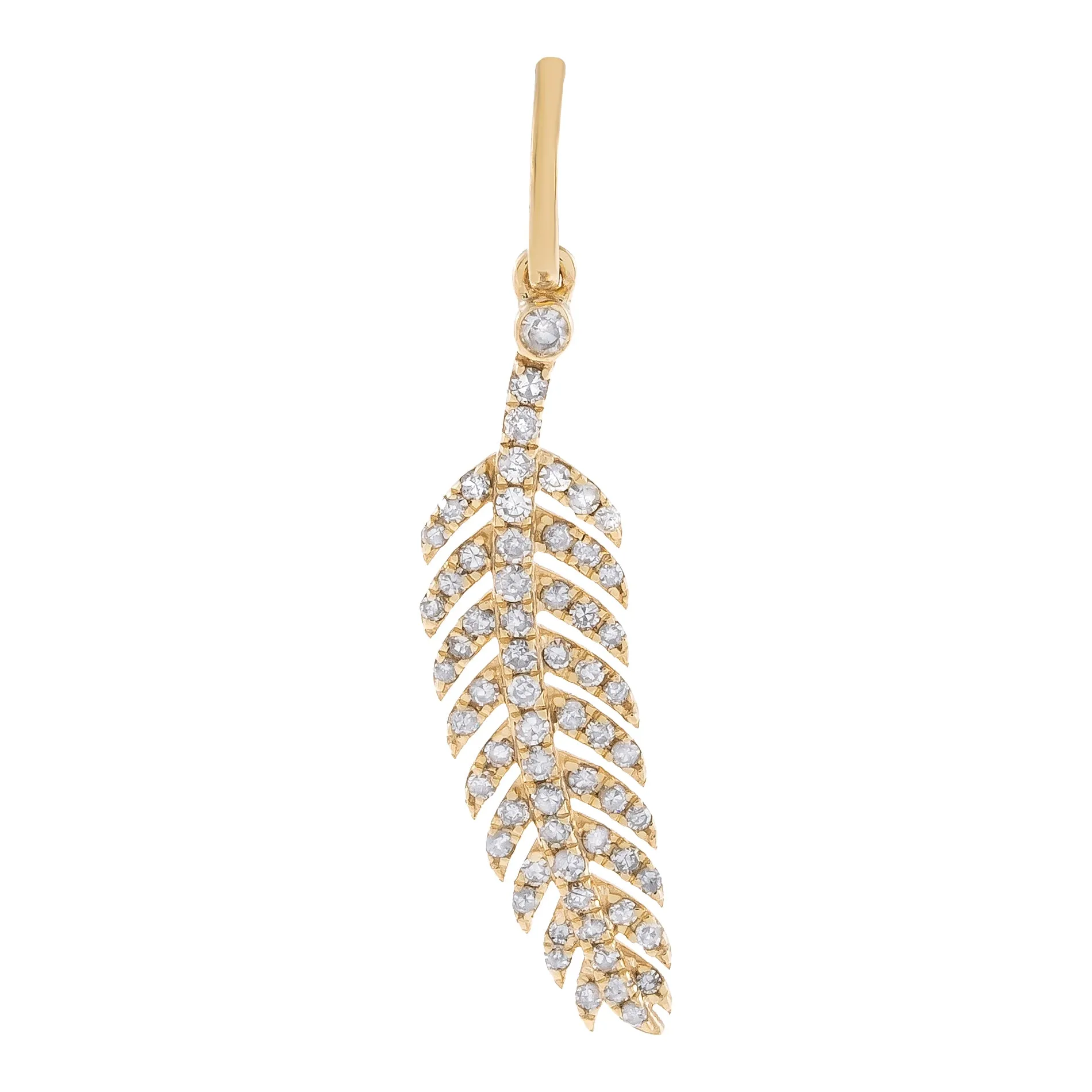 Diamond Palm Leaf Charm 14K