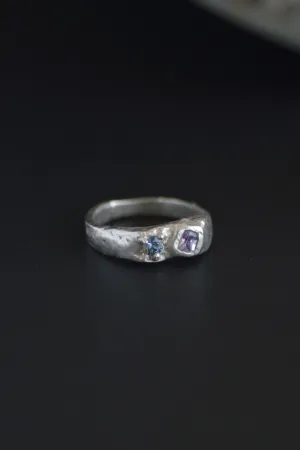 Duet Sapphire Silver Ring 1160-3