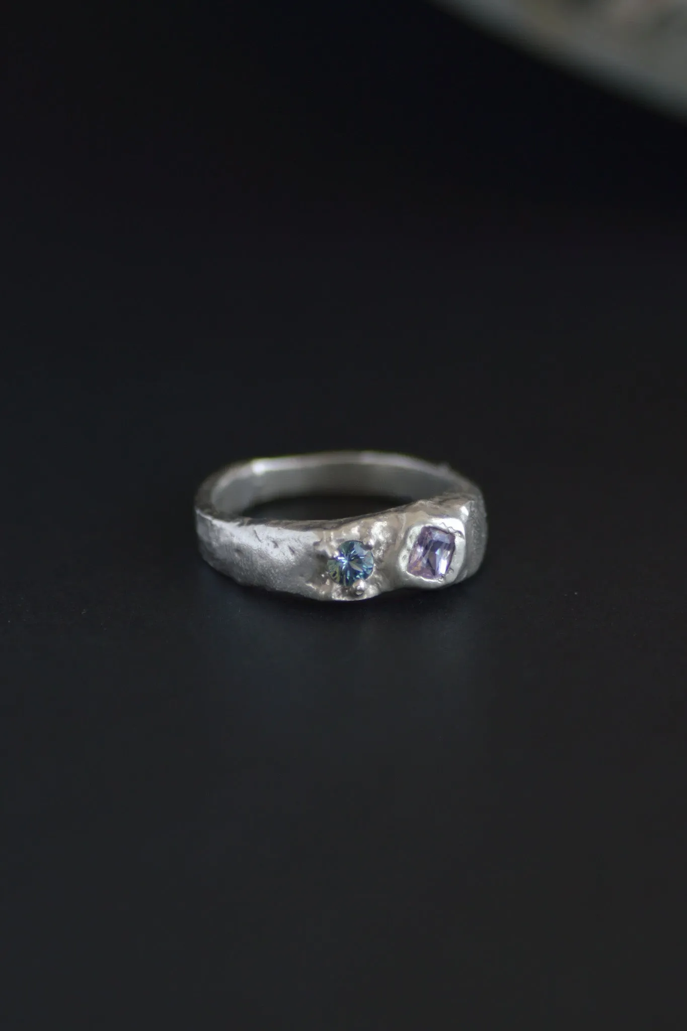 Duet Sapphire Silver Ring 1160-3