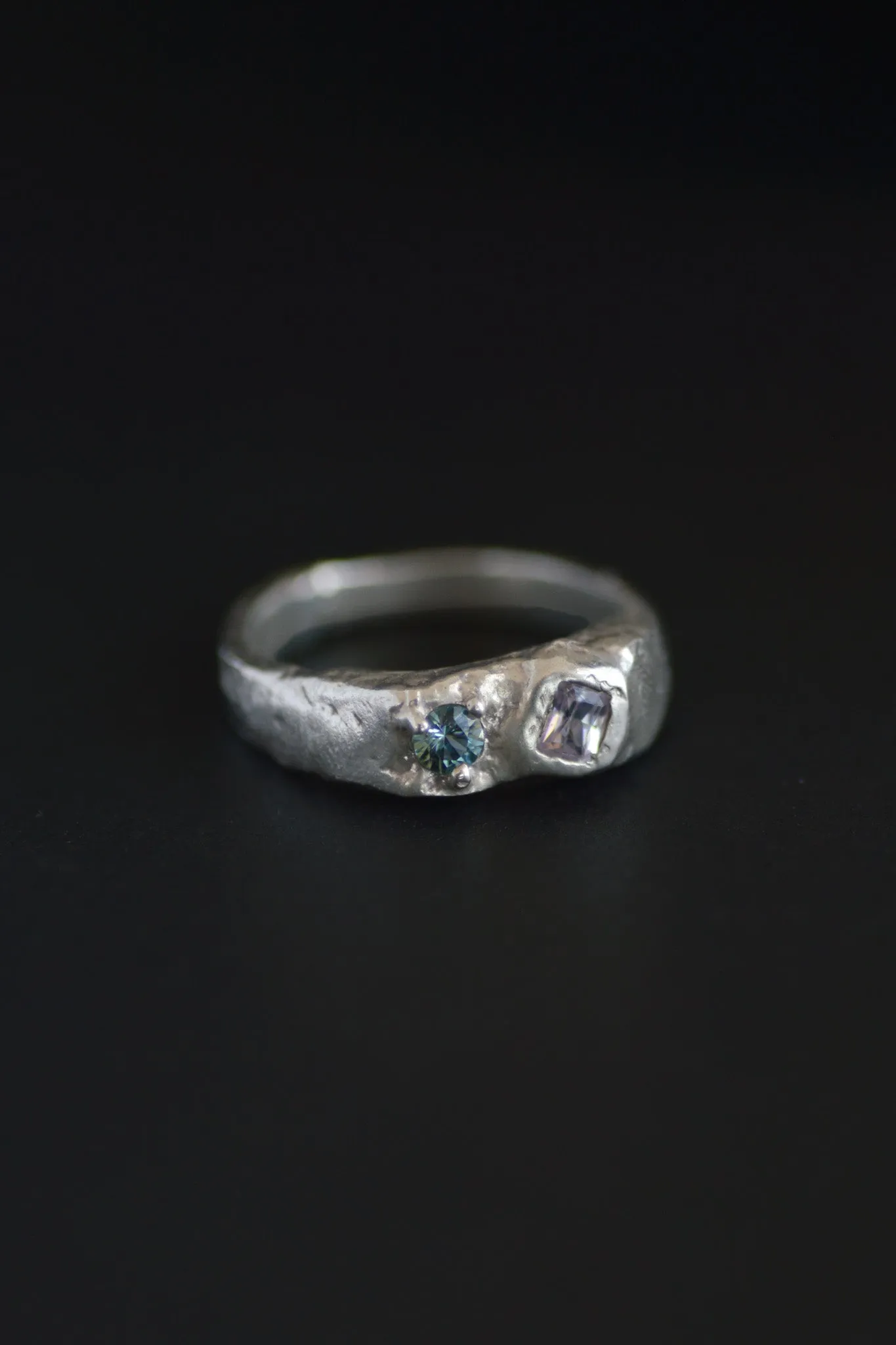 Duet Sapphire Silver Ring 1160-3